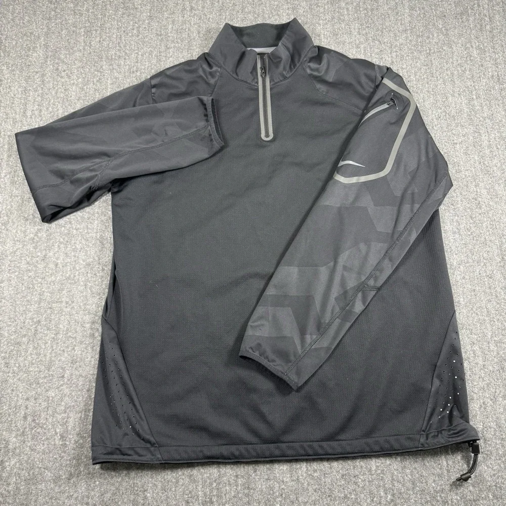 Nike NFL On Field Men's Large Black 1/4 Zip Sideline Pullover Jacket Performance